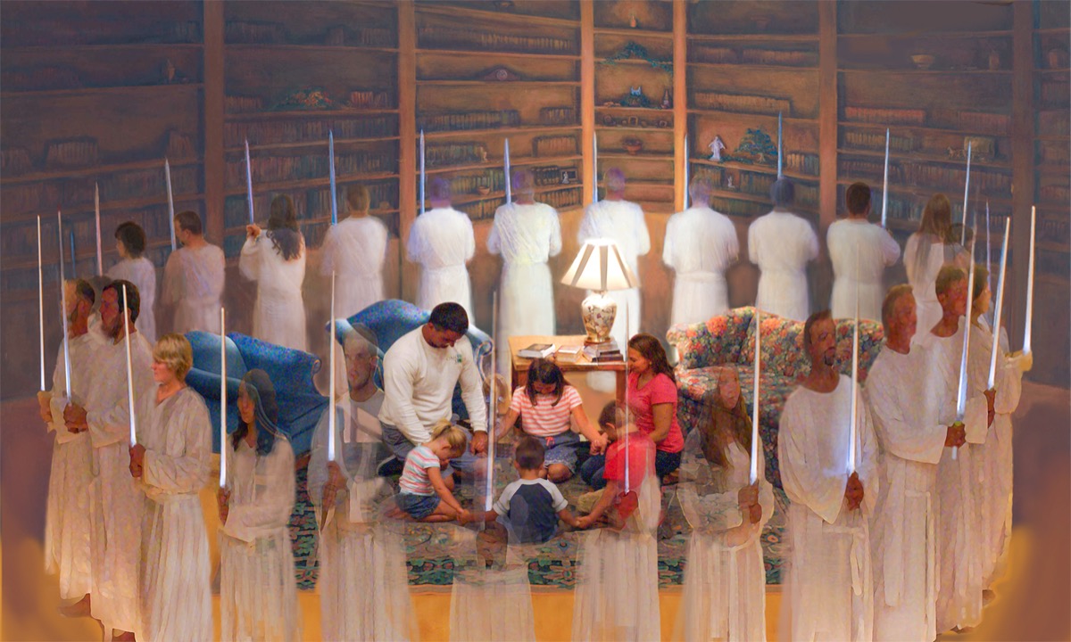Family Holding Hands by Kerri Guthrie
