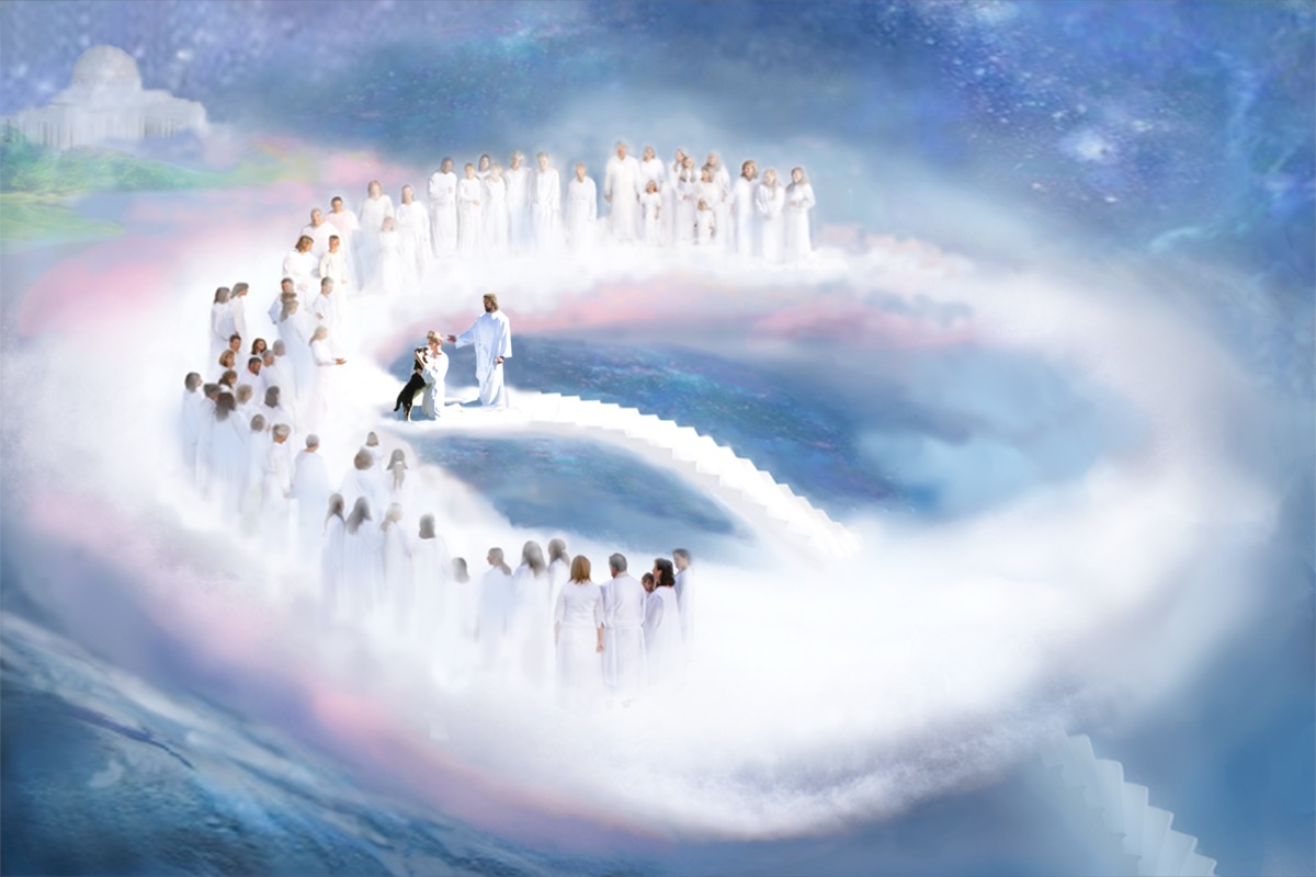 Closer to Heaven, A Joyous Reunion - original angel artwork by Kerri Guthrie